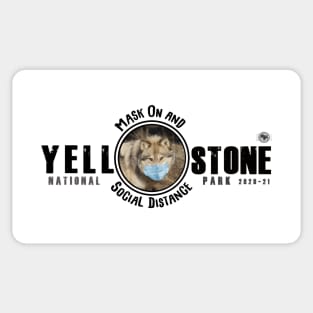 Yellowstone Wolf Mask On & Social Distance Sticker